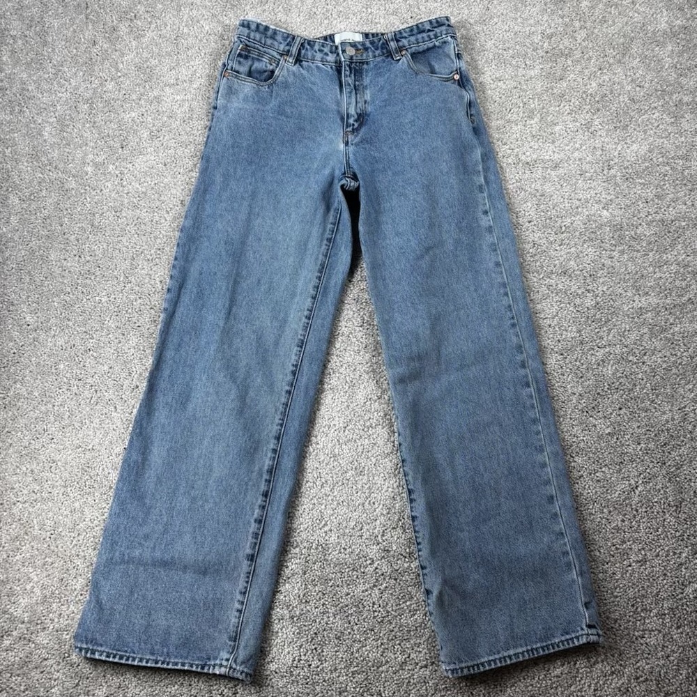 Abrand Jeans 99 Low Baggy Blue Medium Wash Wide Leg Denim Size 25 AU 7